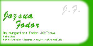 jozsua fodor business card